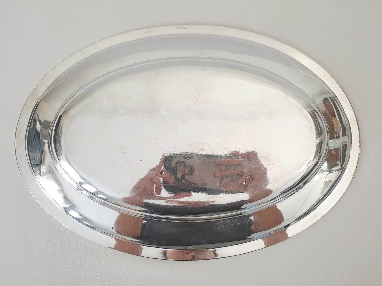 Rare Antique Art Krupp Berndorf Medium Silver Plated Oval Serving Tray circa 1926 (TT-TB98c)