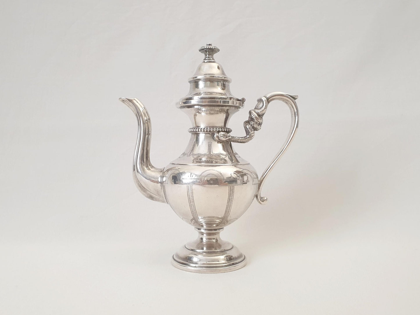 Rare Small Mini Silver Plated Teapot with Serpent-Shaped Handle - Probably Bachmann Wien