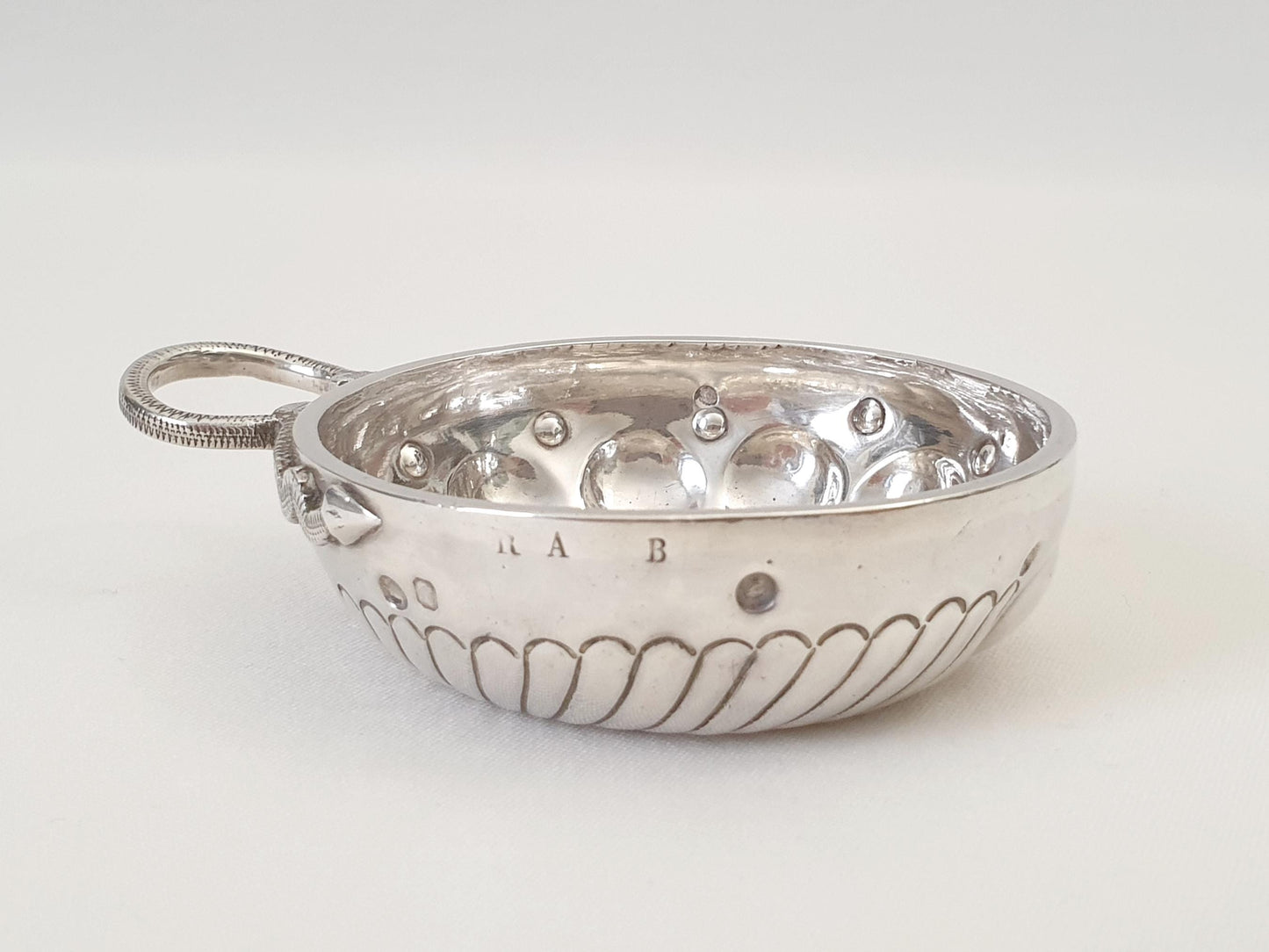 Antique French 950 Silver Wine Taster (Tastevin) with Serpent-shaped Handle by Théodore TONNELIER