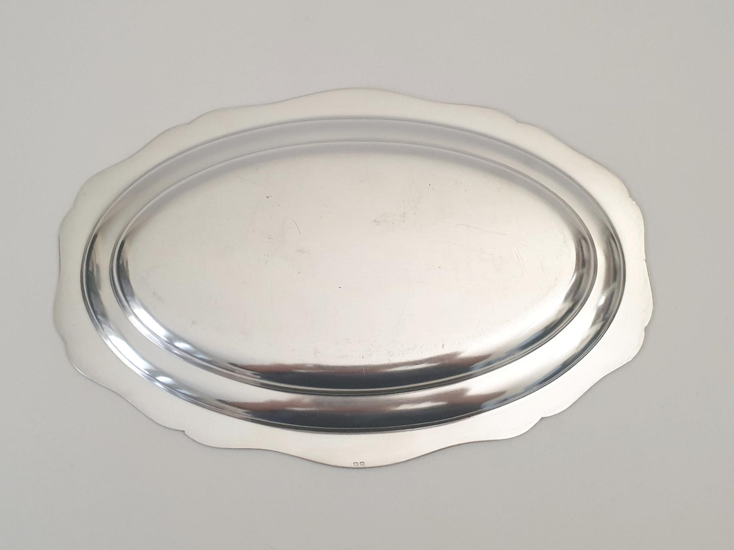 French Vintage Silver Plated Small Oval Tray