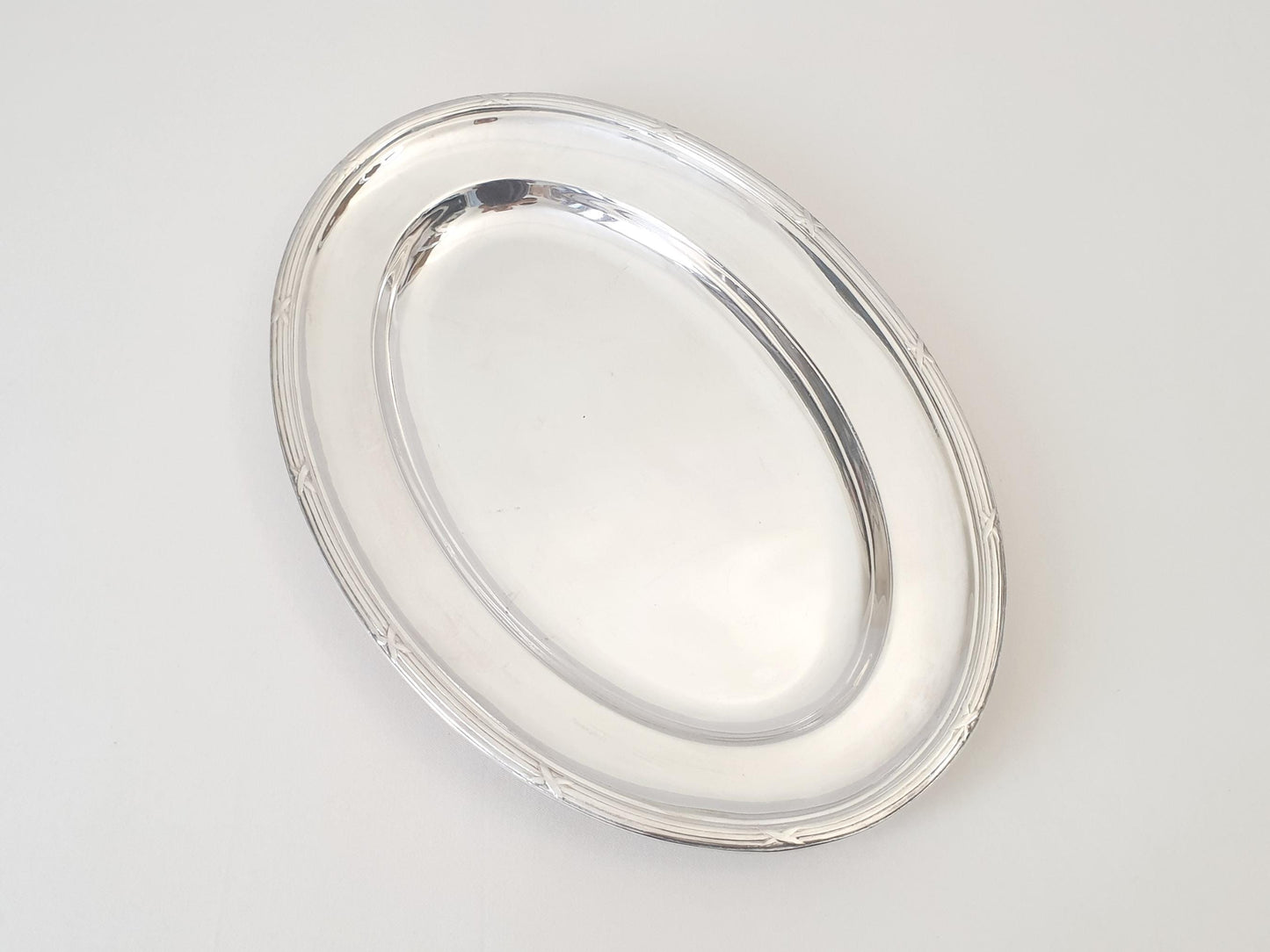 Rare Antique Art Krupp Berndorf Medium Silver Plated Oval Serving Tray circa 1926 (TT-TB98a)