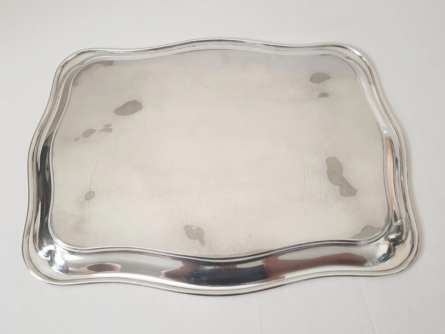 Set of 2 Silver Plated Rectangular Trays - 1 Serving Tray by Art Krupp Berndorf & 1 Small Decorative Trinket Tray