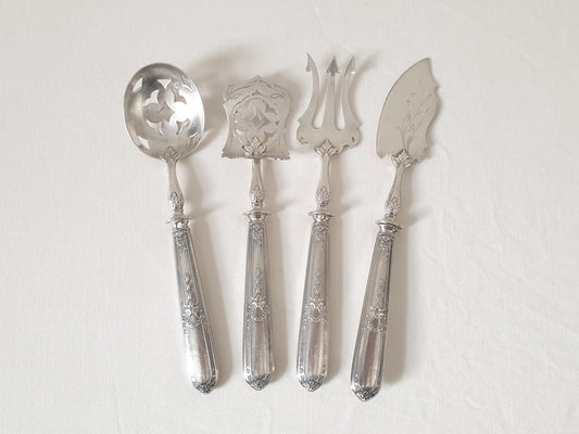 French Dessert Service in 950 Silver and Silver Plated Metal - Appetizer Serving Set in Louis XVI Style by Louis Coignet, Paris
