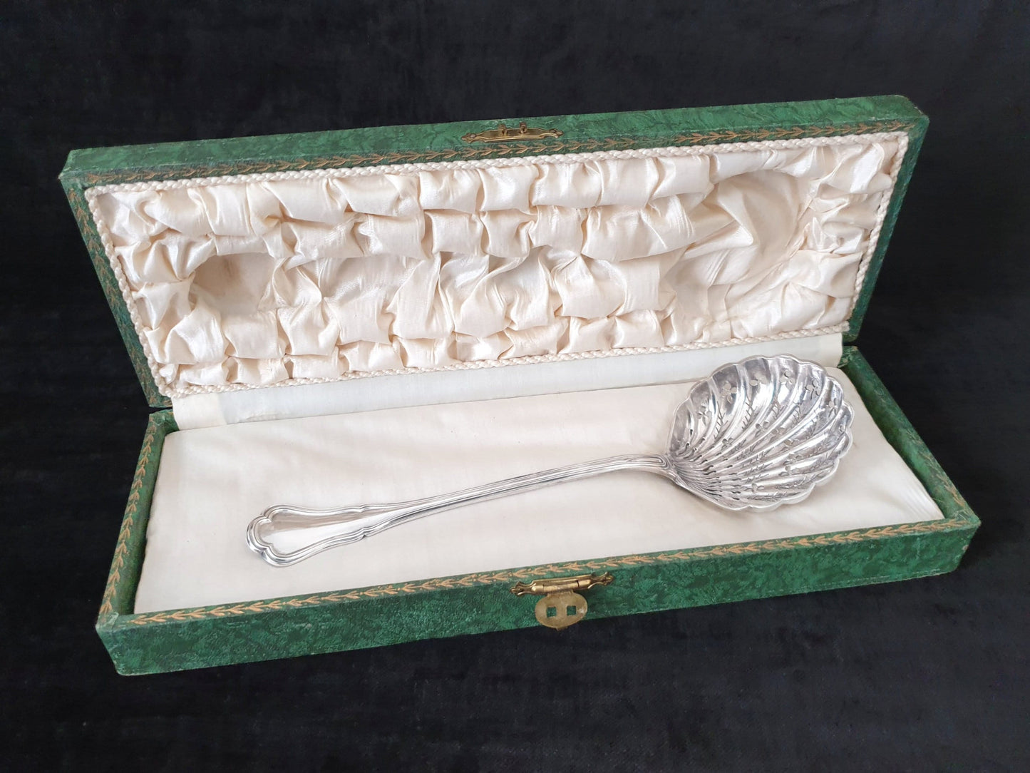 Antique French 950 Silver Sugar Sifting Spoon - Sugar Sifter by Pierre Queille