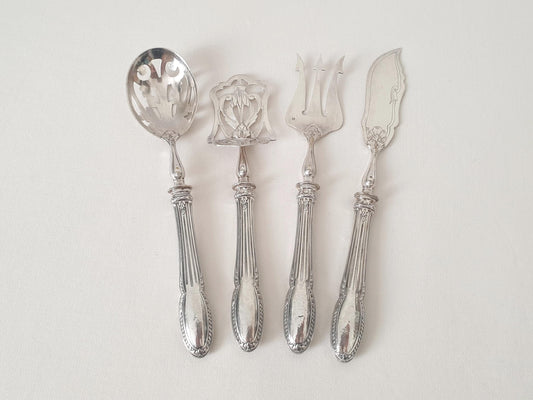 French Dessert Service in 950 Silver and Silver Plate - Appetizer Serving Set in Louis XVI Style