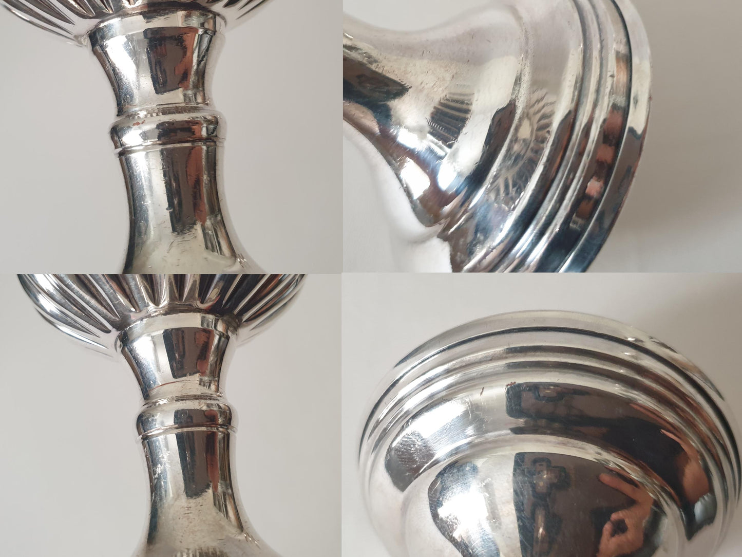 Pair of Georgian Silver Plated Goblets with Gilded Interior - Thistle Shaped Goblets