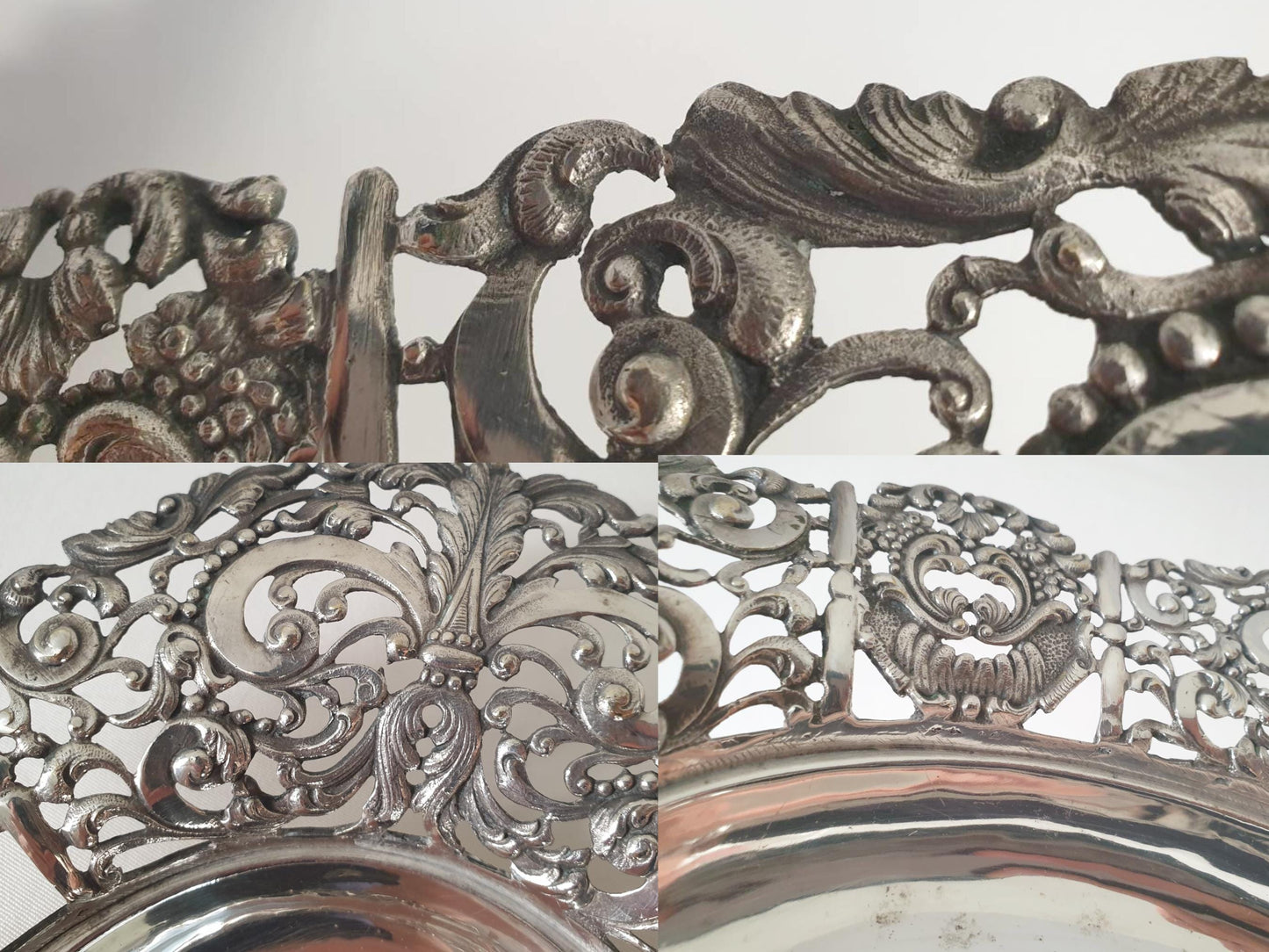 Large Silver Plated Repousse Centerpiece - Fruit or Flower Basket