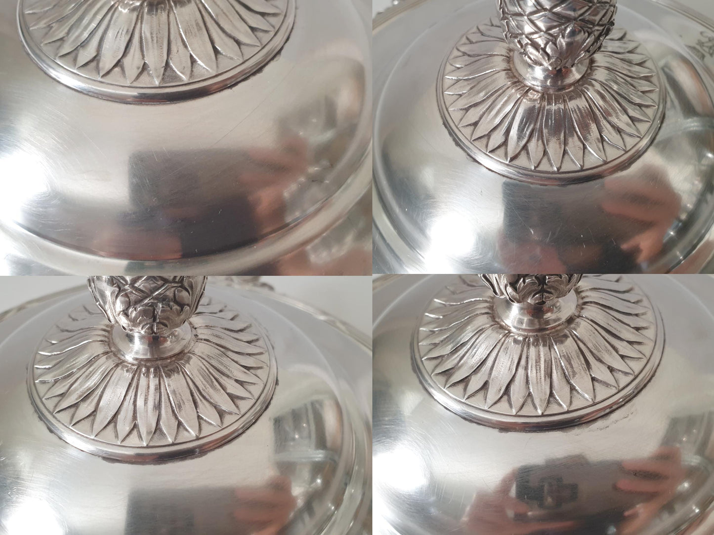 Rare Antique Christofle Silver Plated Covered Vegetable Dish or Casserole Dish with Ribbon Motif