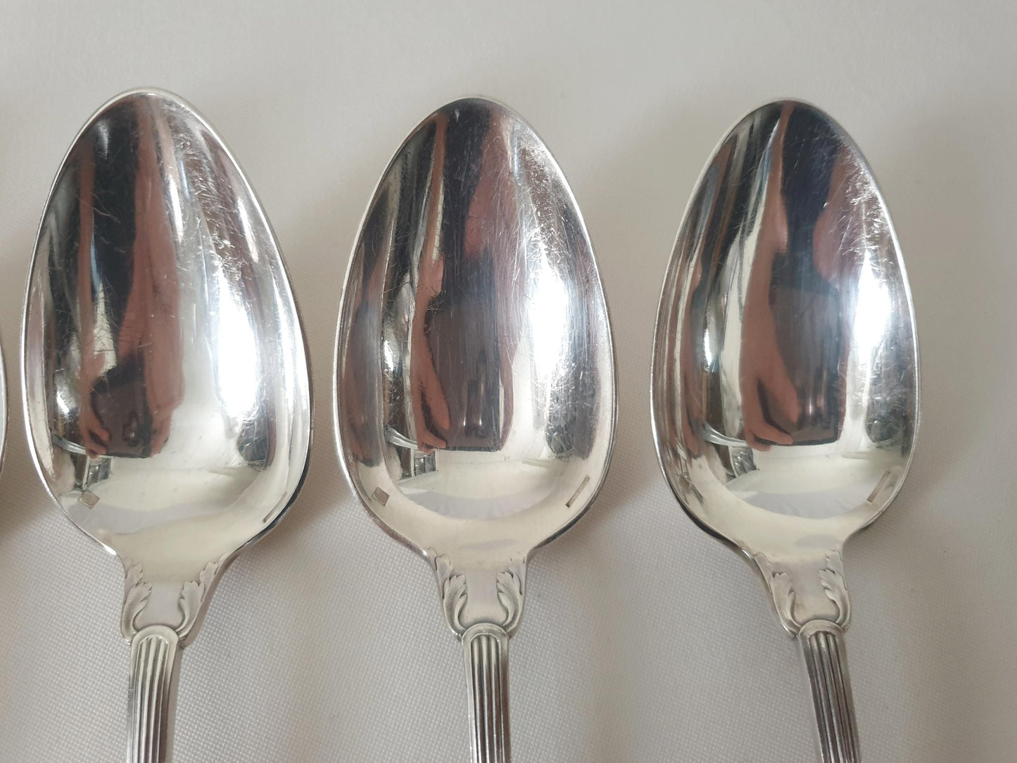 6 Christofle Silver Plated Table Spoons 'Trianon' Model - French Christofle Soup Spoons