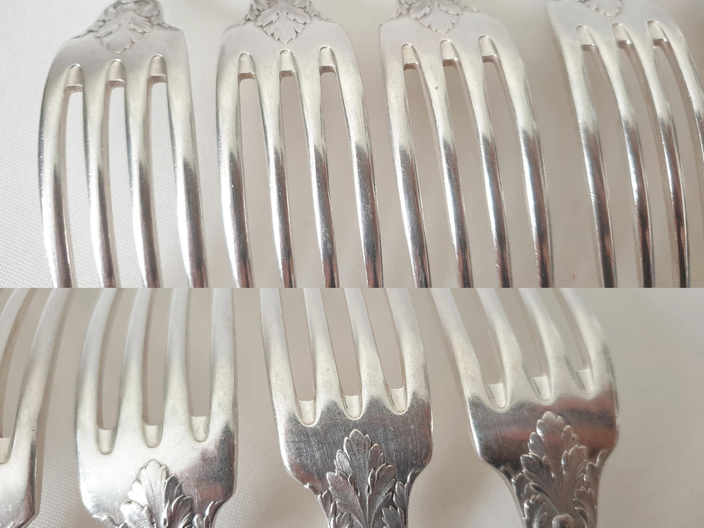 6 Christofle Silver Plated Table Forks 'Trianon' Model - French Christofle Dinner Forks