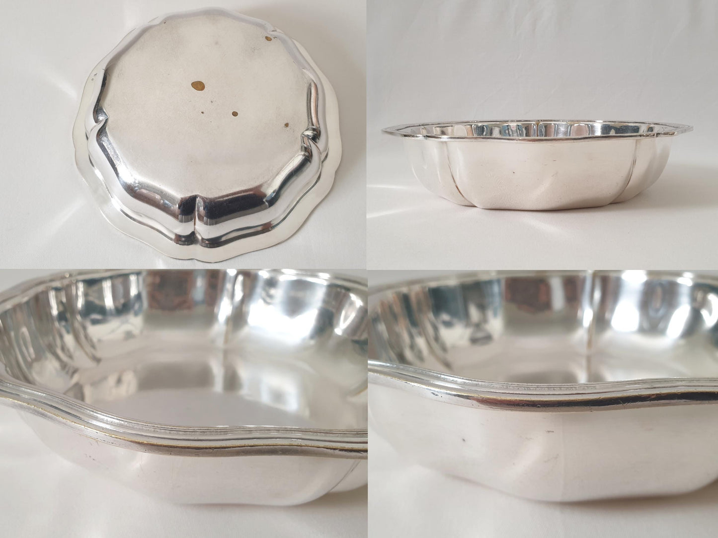 French Silver Plated Round Bowl - Vintage Salad Bowl