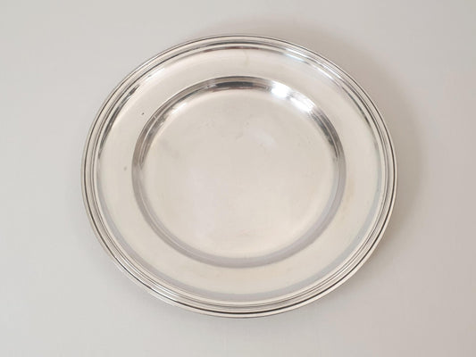 French Large Silver Plated Round Platter or Serving Tray by Ercuis