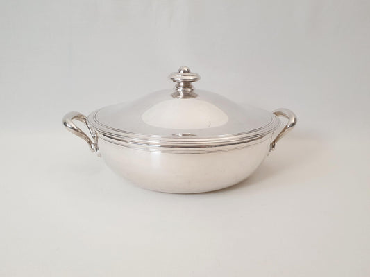 French Ercuis Silver Plated Covered Vegetable Dish or Casserole Dish