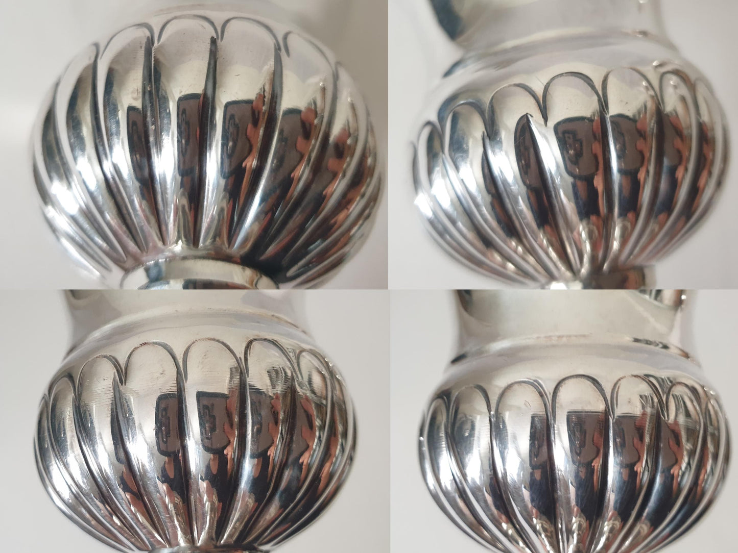 Pair of Georgian Silver Plated Goblets with Gilded Interior - Thistle Shaped Goblets