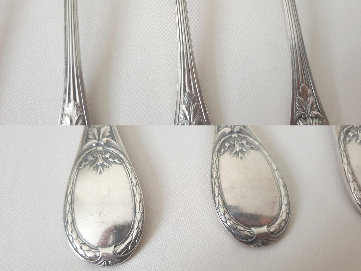 6 Christofle Silver Plated Table Spoons 'Trianon' Model - French Christofle Soup Spoons