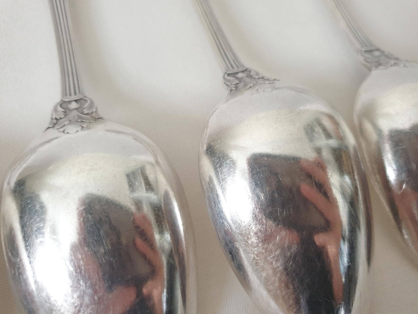 6 Christofle Silver Plated Table Spoons 'Trianon' Model - French Christofle Soup Spoons