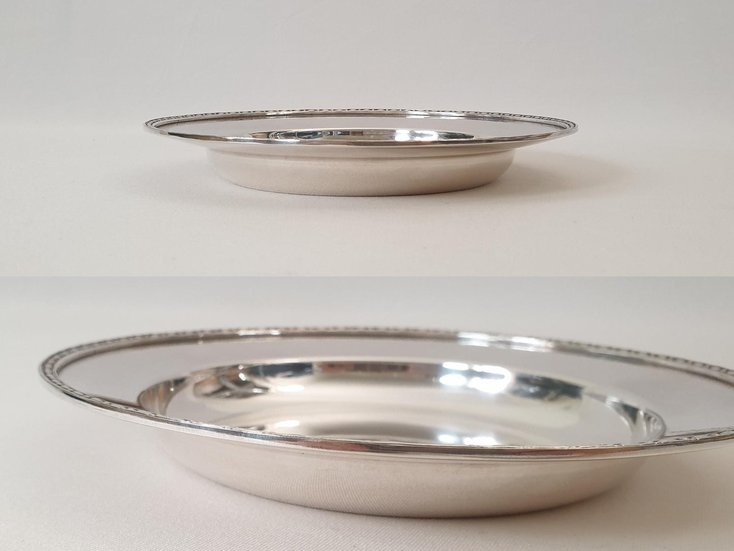 French Small Silver Plated Small Round Dish - Baby Porridge Food Plate or Small Trinket Dish