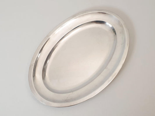 French Large Silver Plated Oval Fish Serving Dish by Armand Frenais, Paris - Large Serving Tray