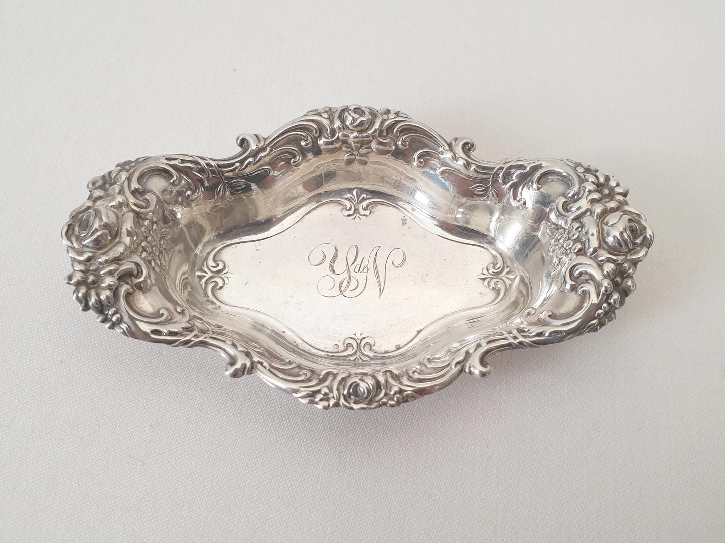 Pair of Antique Sterling Silver Small Ring Dishes or Bon Bon Dishes by R. Wallace & Sons