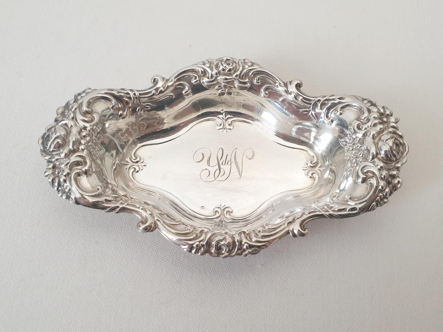 Pair of Antique Sterling Silver Small Ring Dishes or Bon Bon Dishes by R. Wallace & Sons