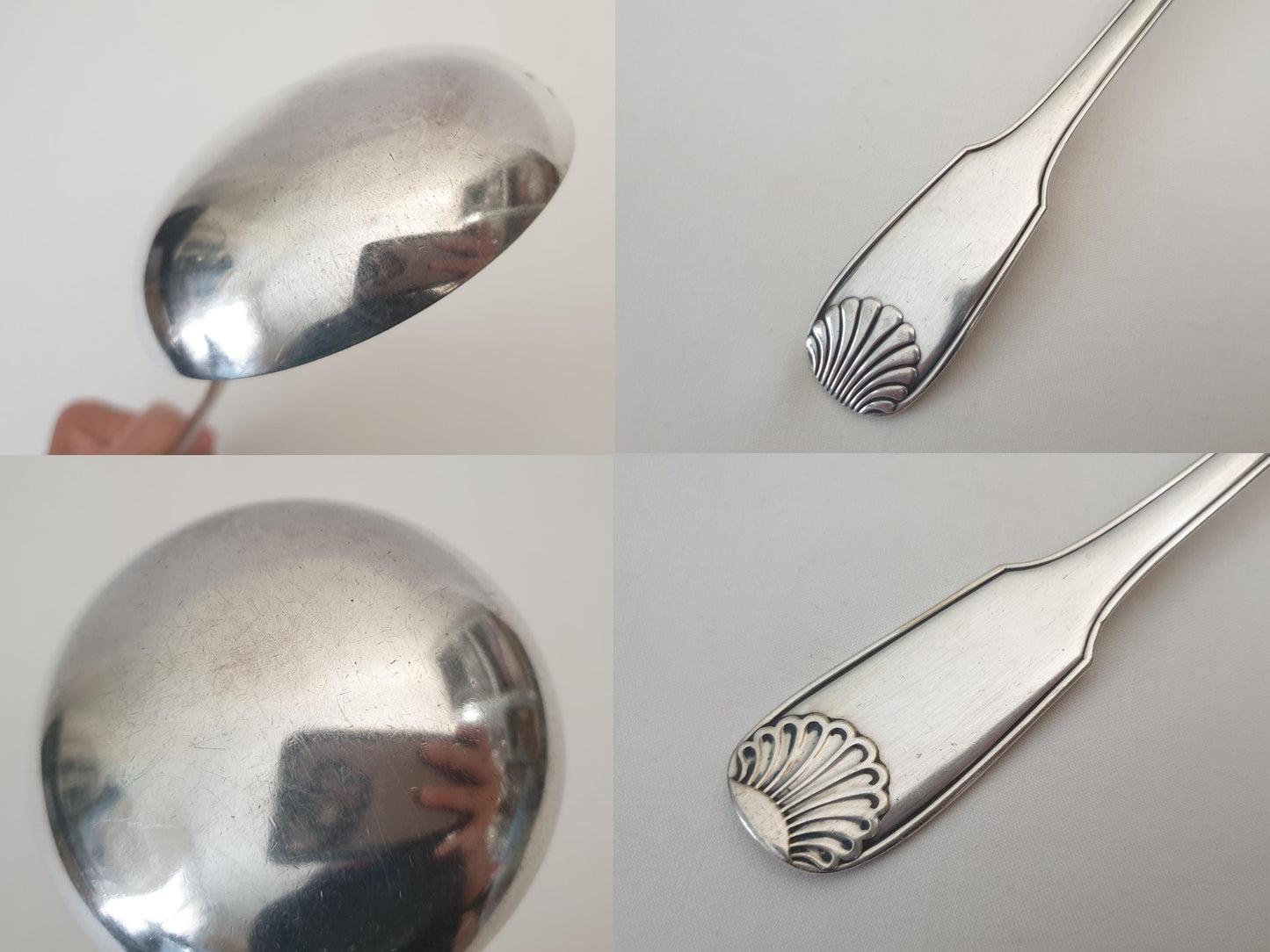 French Vintage Silver Plated Soup Ladle Shell Model by Orbrille