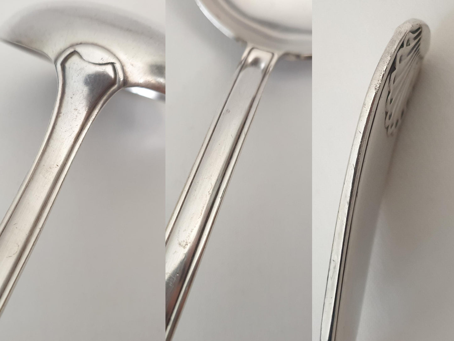 French Vintage Silver Plated Soup Ladle Shell Model by Orbrille