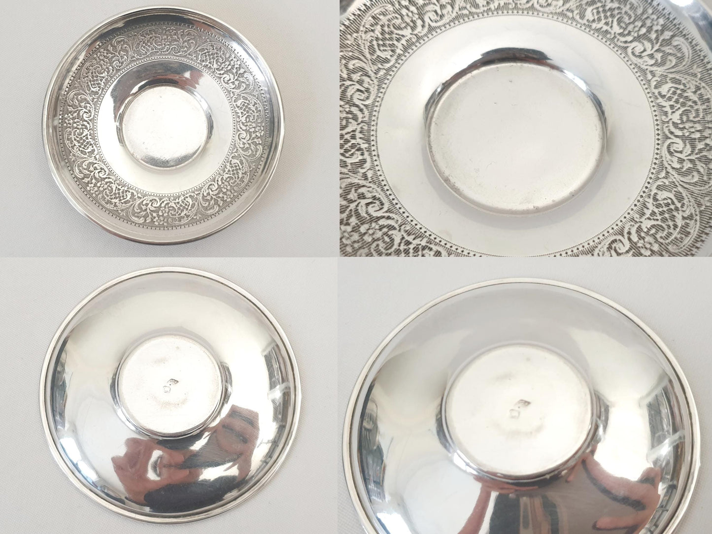 Antique French 950 Silver Espresso Cup and Saucer - Small Demitasse Silver Cup and Saucer