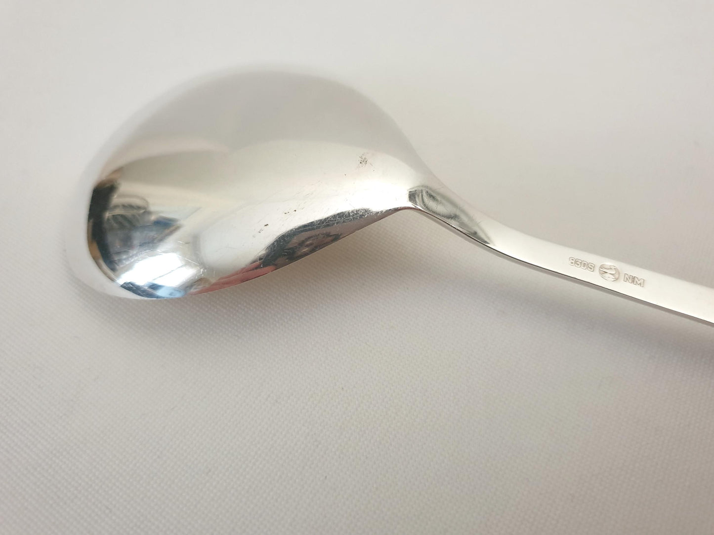 Vintage Norwegian 830S Silver Brodrene Mylius Tele Pattern Dessert or Pudding Spoon