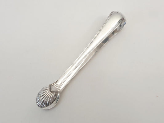 French 950 Solid Silver Sugar Tongs in Shell Design