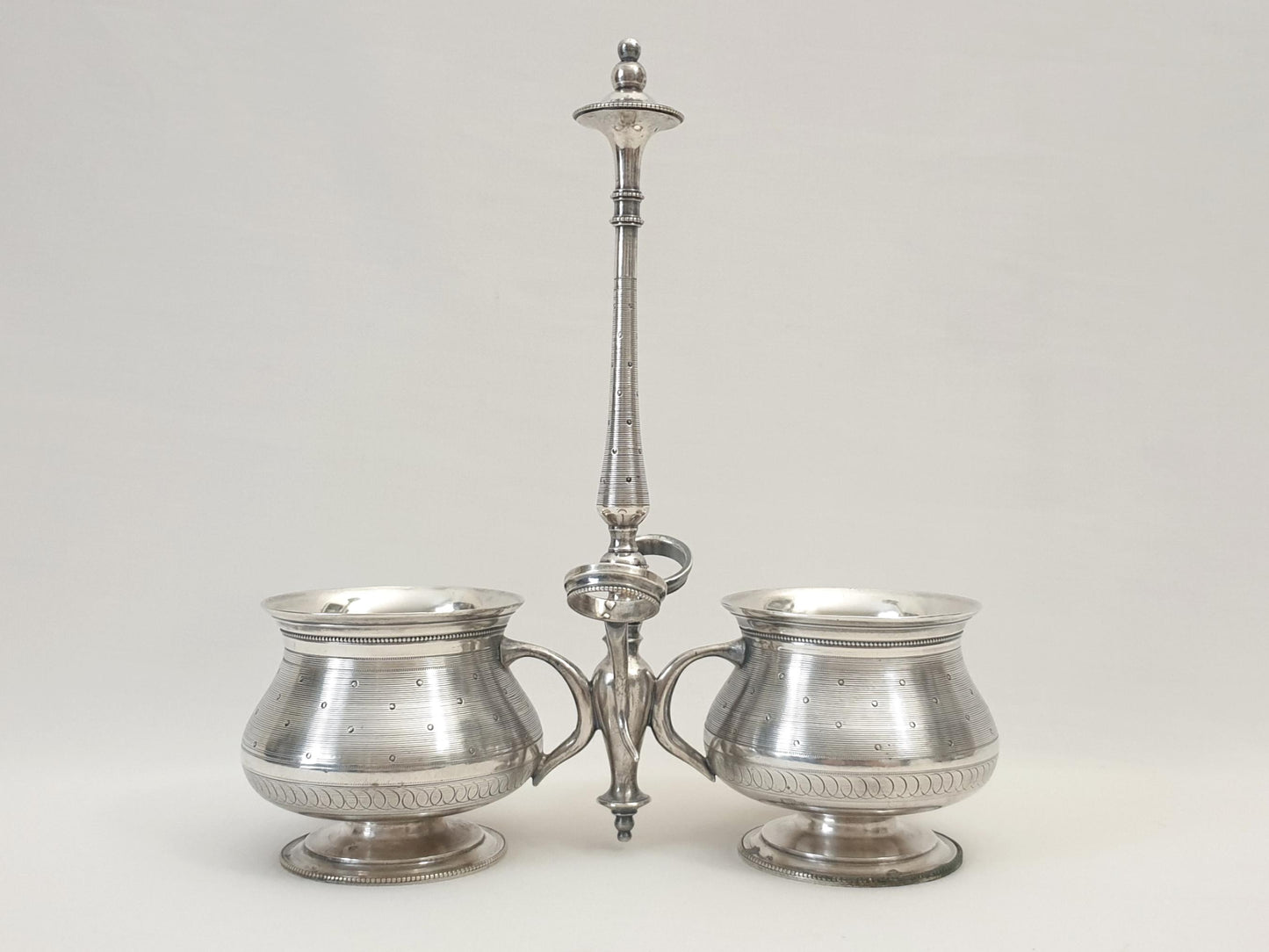 French Silver Plated Oil and Vinegar Cruet Stand - Cruet Holder or Condiment Holder by Franche & Frénais