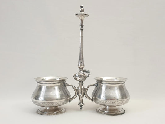 French Silver Plated Oil and Vinegar Cruet Stand - Cruet Holder or Condiment Holder by Franche & Frénais