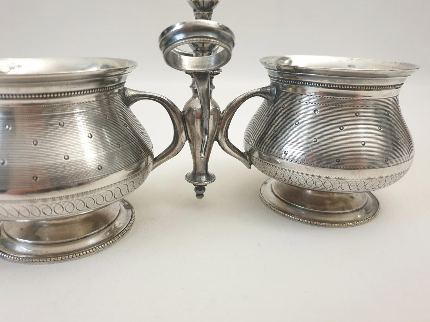 French Silver Plated Oil and Vinegar Cruet Stand - Cruet Holder or Condiment Holder by Franche & Frénais