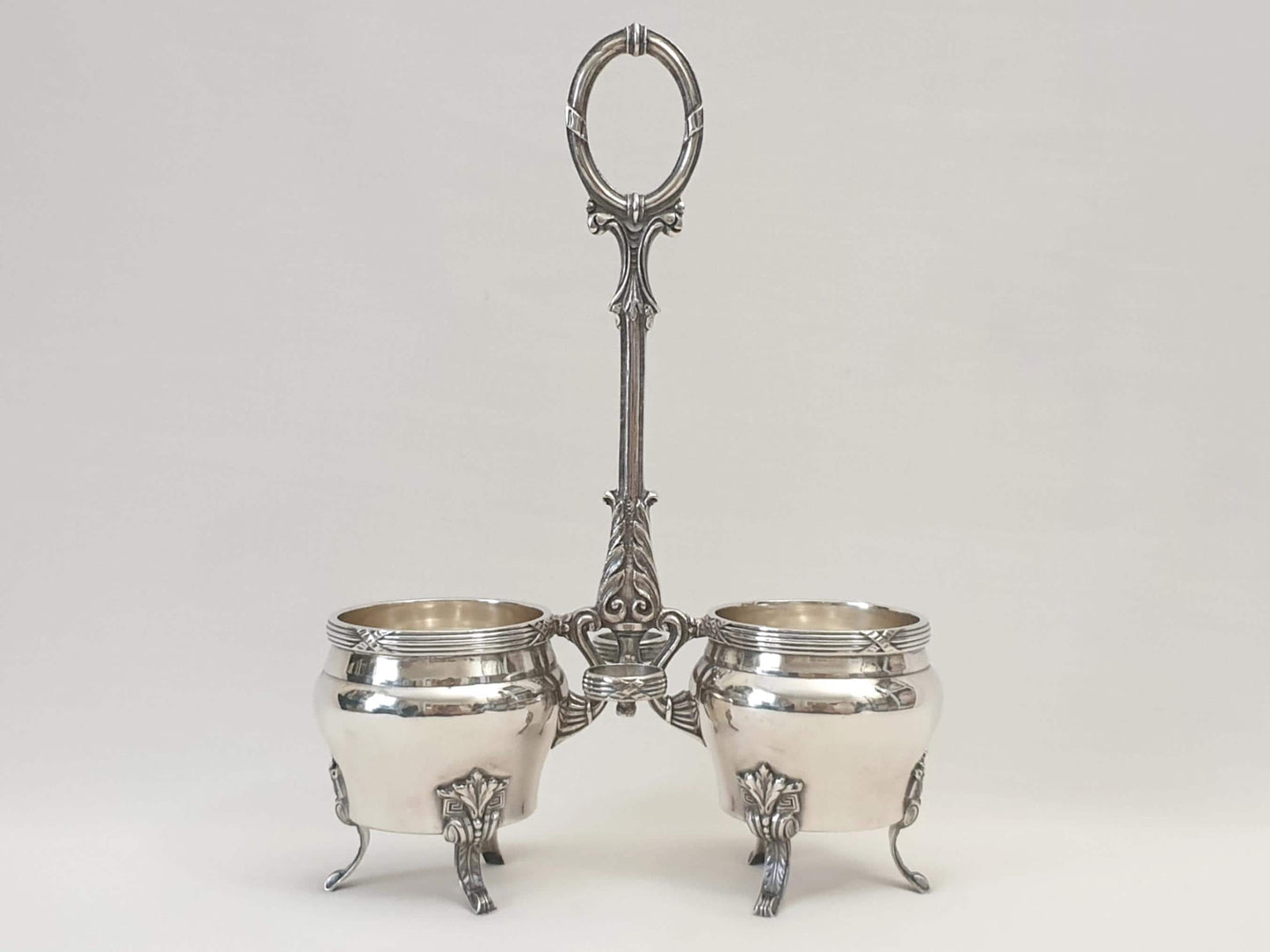 French Silver Plated Oil and Vinegar Cruet Stand - Cruet Holder or Condiment Holder by Phénix, Lyon