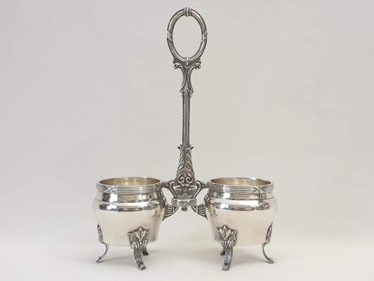 French Silver Plated Oil and Vinegar Cruet Stand - Cruet Holder or Condiment Holder by Phénix, Lyon