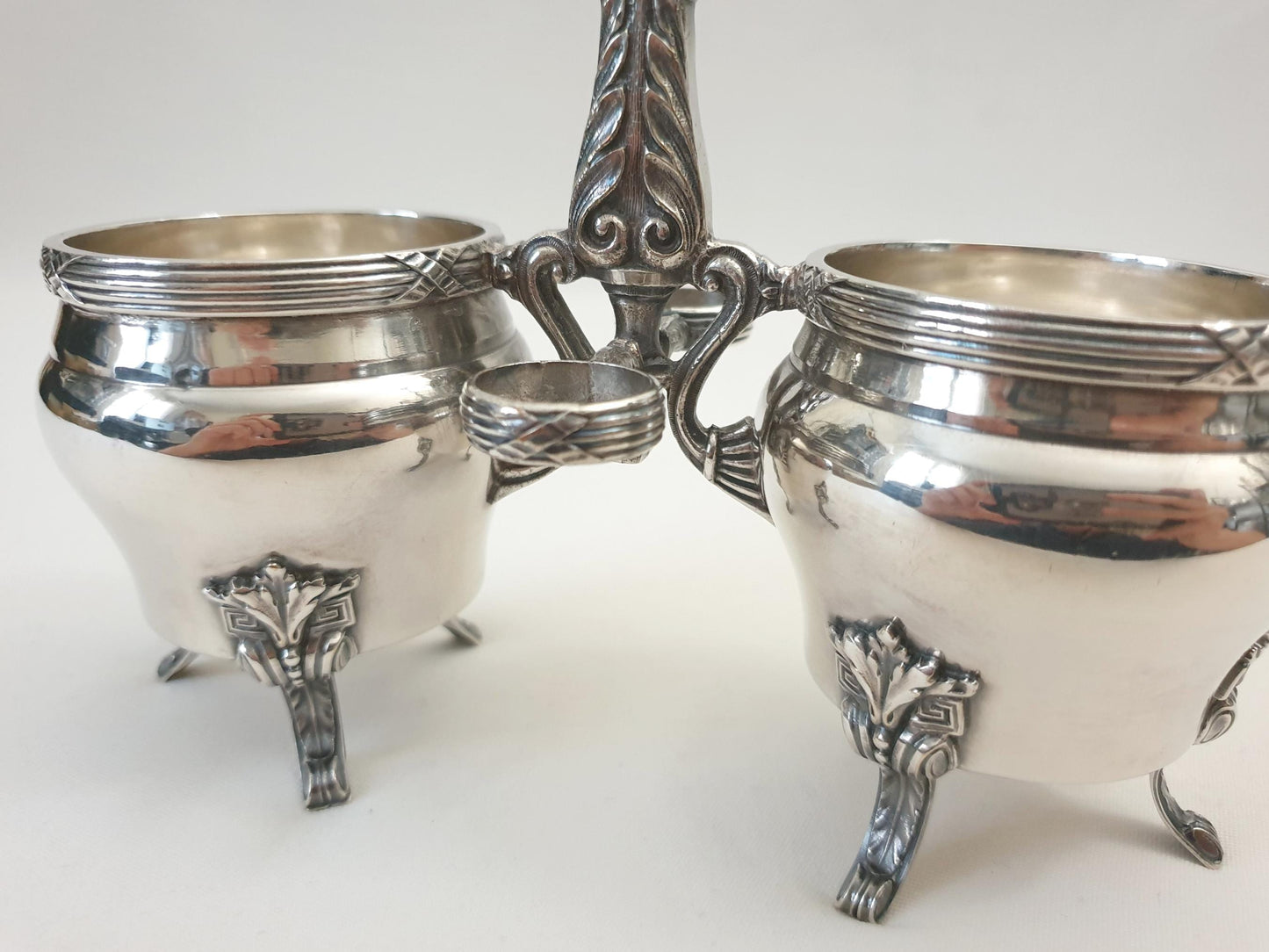 French Silver Plated Oil and Vinegar Cruet Stand - Cruet Holder or Condiment Holder by Phénix, Lyon