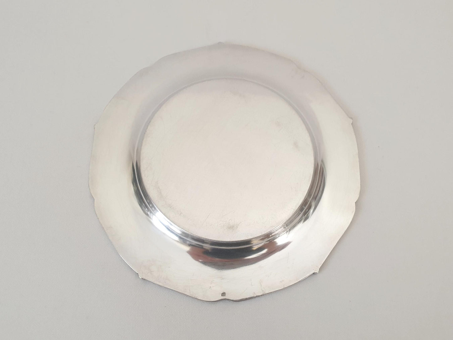 French Small Silver Plated Round Dish in Art Nouveau Design - Small Trinket Dish by Saglier Frères