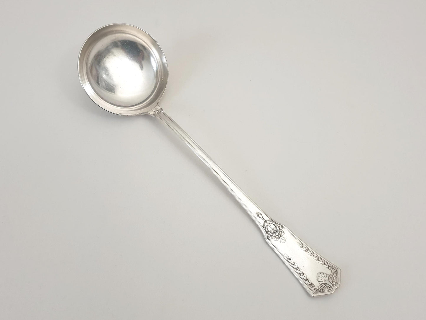 French Vintage Silver Plated Soup Ladle in Empire Style by SFAM