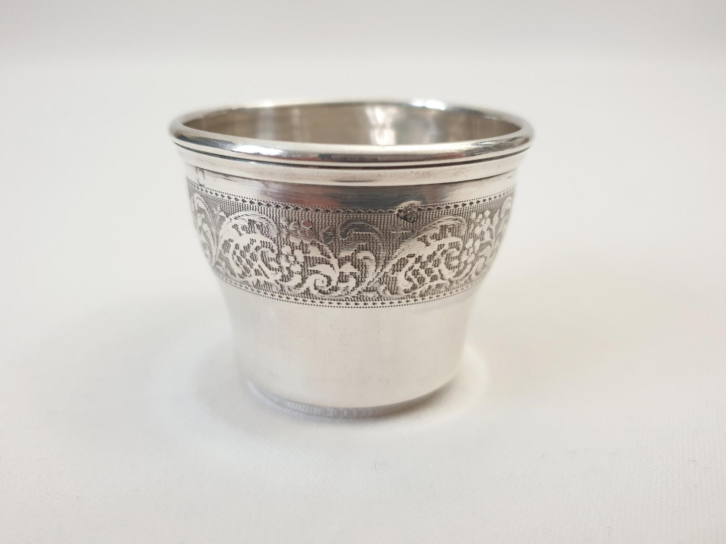 Antique French 950 Silver Espresso Cup and Saucer - Small Demitasse Silver Cup and Saucer