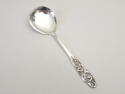 Vintage Norwegian 830S Silver Brodrene Mylius Tele Pattern Dessert or Pudding Spoon