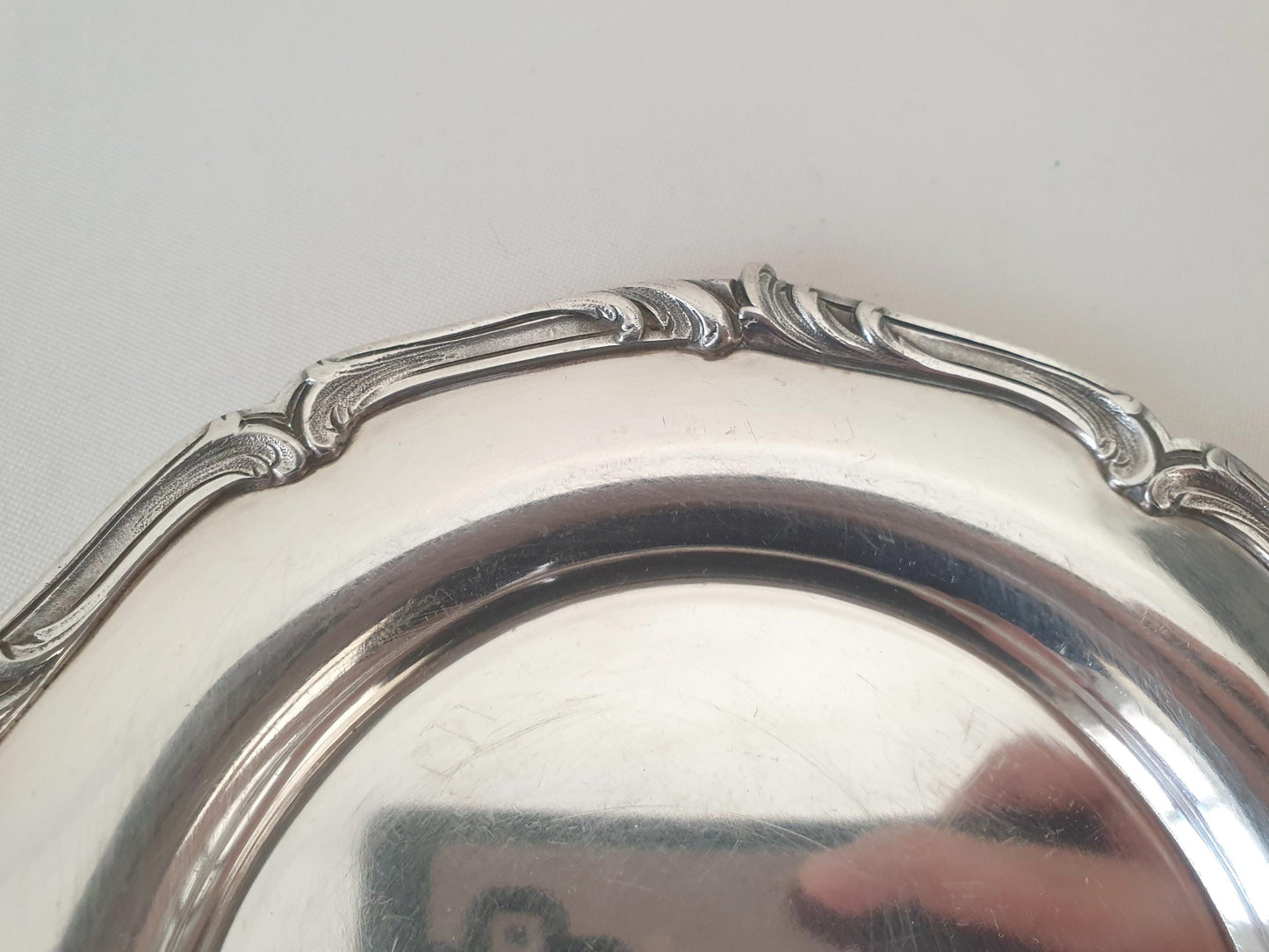 French Small Silver Plated Round Dish in Art Nouveau Design - Small Trinket Dish by Saglier Frères