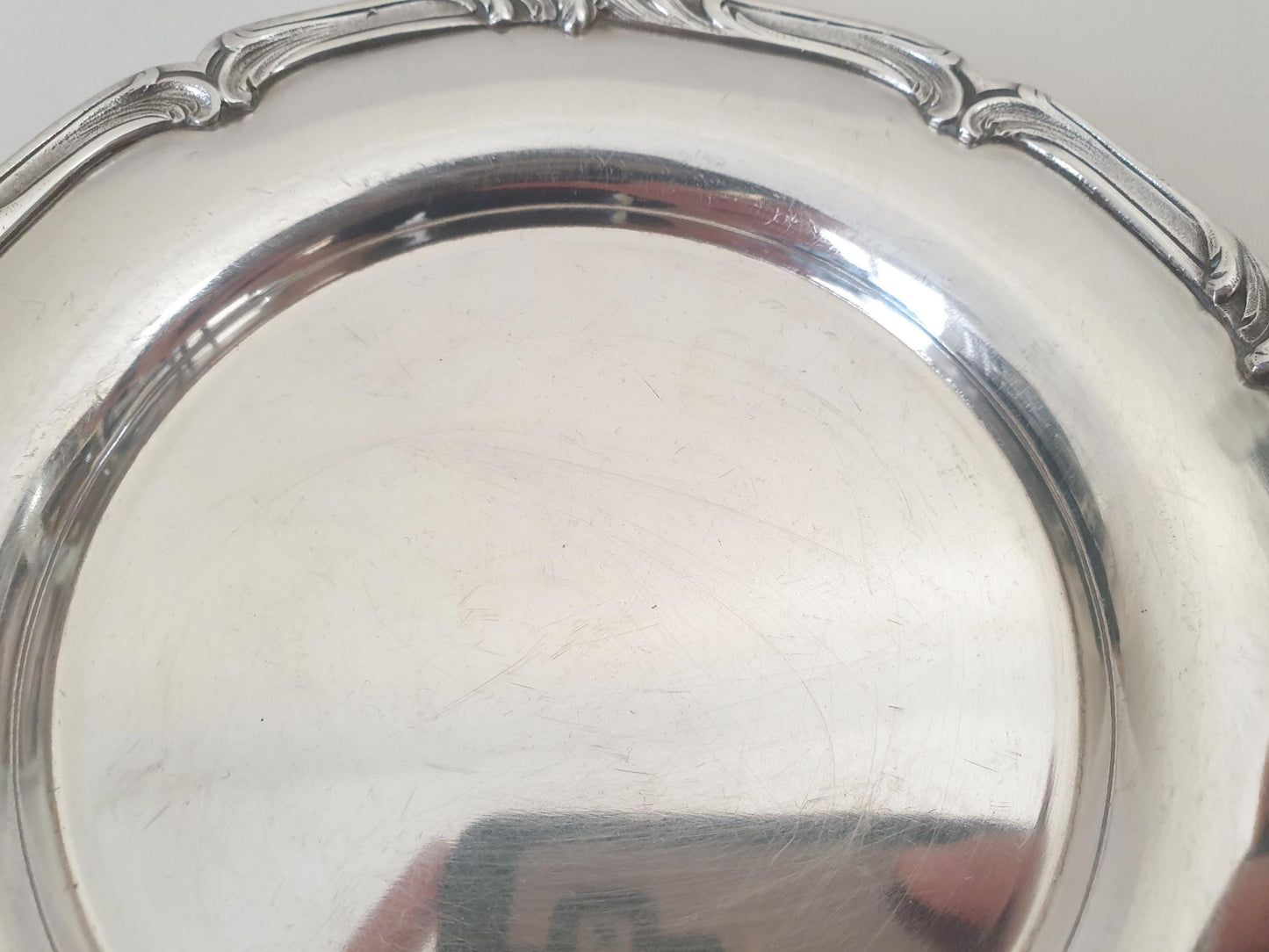 French Small Silver Plated Round Dish in Art Nouveau Design - Small Trinket Dish by Saglier Frères