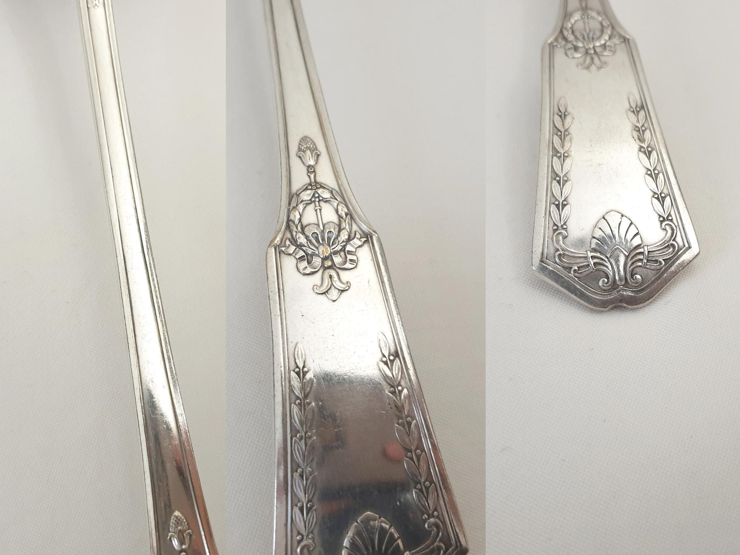 French Vintage Silver Plated Soup Ladle in Empire Style by SFAM