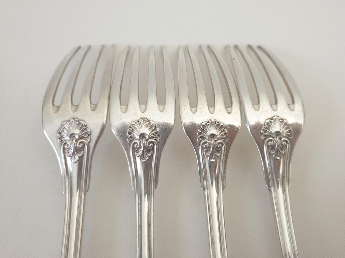 Christofle Alfenide 4 Silver Plated Table Forks in Louis XVI Style - 4 French Christofle Dinner Forks