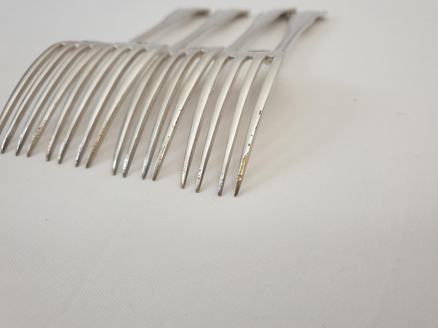 Christofle Alfenide 4 Silver Plated Table Forks in Louis XVI Style - 4 French Christofle Dinner Forks