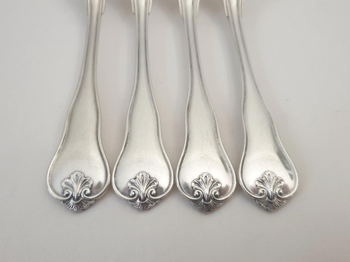 Christofle Alfenide 4 Silver Plated Table Forks in Louis XVI Style - 4 French Christofle Dinner Forks