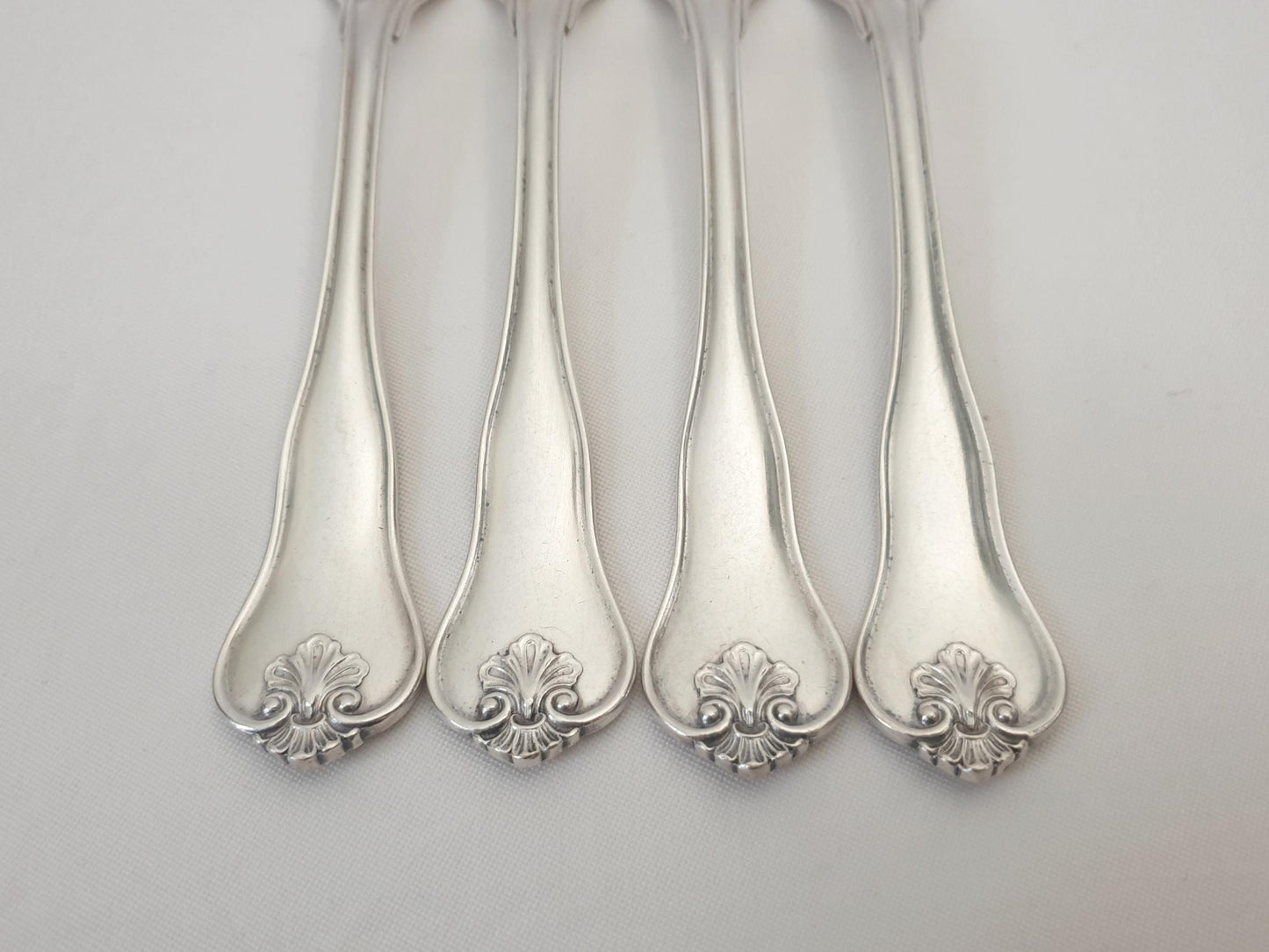 Christofle Alfenide 4 Silver Plated Table Forks in Louis XVI Style - 4 French Christofle Dinner Forks