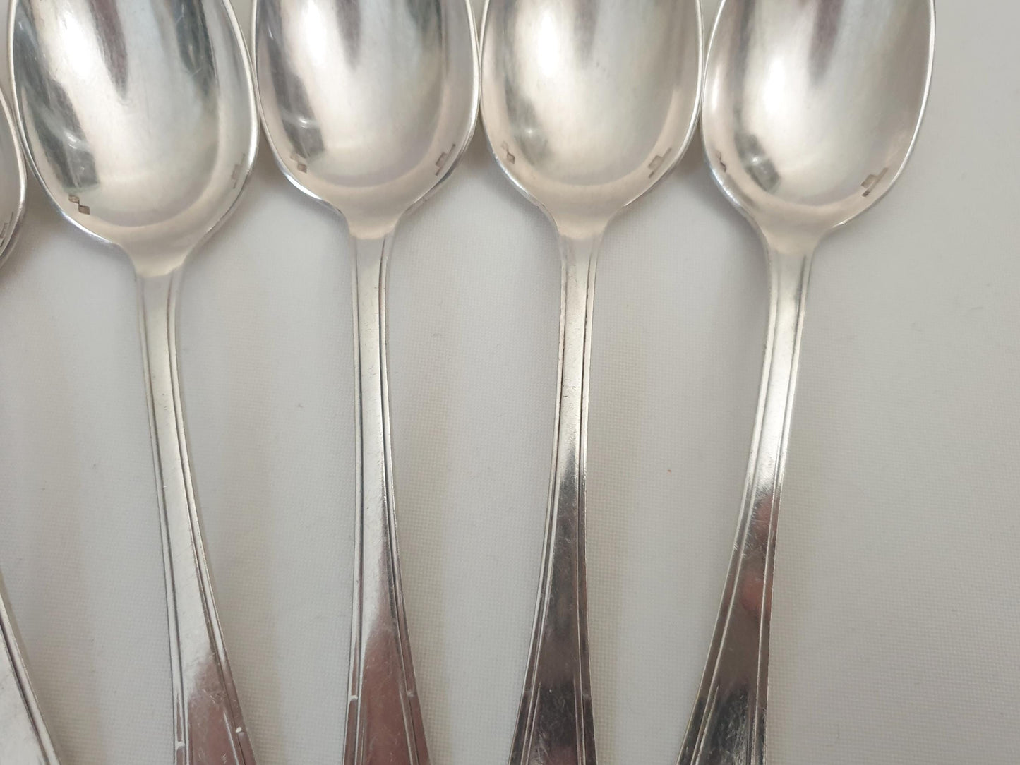 Christofle Alfenide 6 Silver Plated Table Spoons Art Deco 'Tosca' Model - 6 French Christofle Soup Spoons