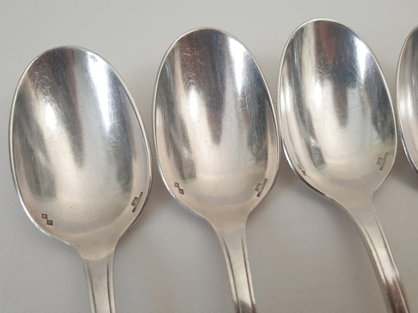 Christofle Alfenide 6 Silver Plated Table Spoons Art Deco 'Tosca' Model - 6 French Christofle Soup Spoons