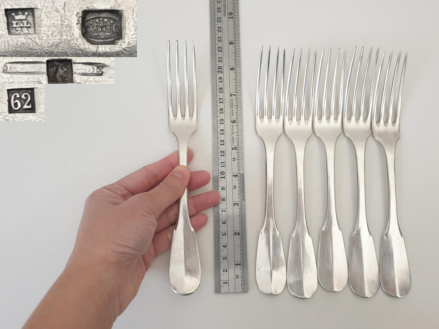 Lamy & Lacroix for Christofle 6 Silver Plated Table Forks - 5 French Christofle Dinner Forks