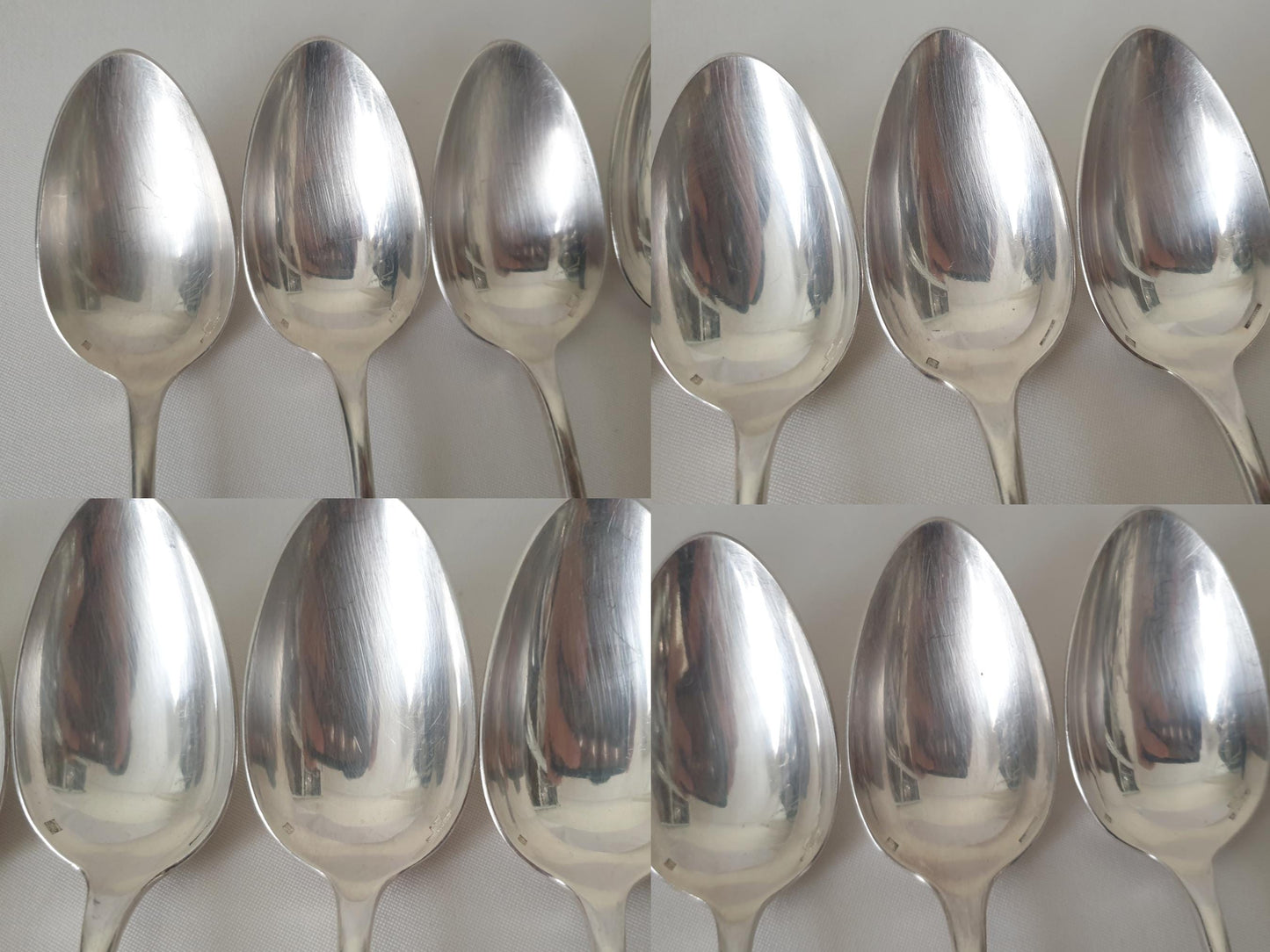 Christofle 12 Silver Plated Table Spoons 'Fidelio' Model - 12 French Christofle Baguette Model Soup Spoons